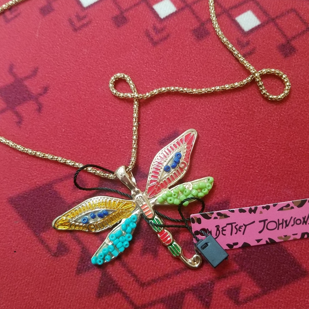 Betsey Johnson Dragonfly Pendant Necklace